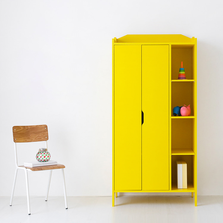 SEJEL 옷장 WRM18689B 890x500x1860mm, 2단, 옐로우 3229.0775 - 상세 이미지 4