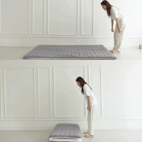 DOUBLE 원룸매트리스더블 3단접이식매트 바닥토퍼 자취