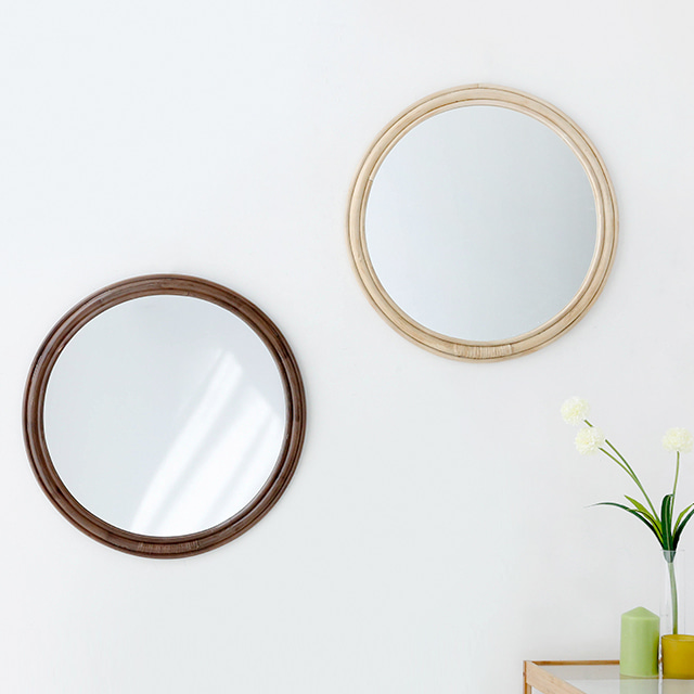 DONGRA 원형거울 D60 라탄 브라운 6157.9955