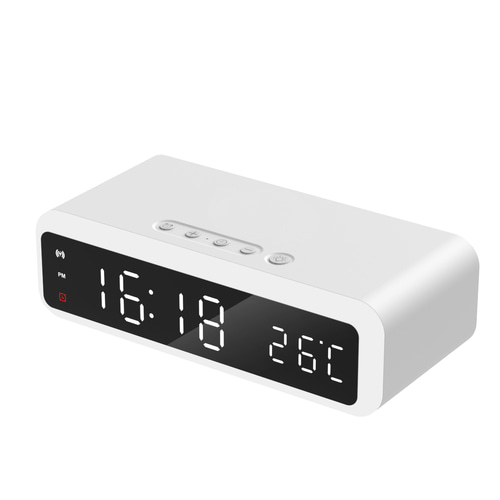 스마트폰 15w 무선충전기 고속 충전 무드등 시계 실내온도 측정 4IN1 애플 갤럭시 - 상세 이미지 4