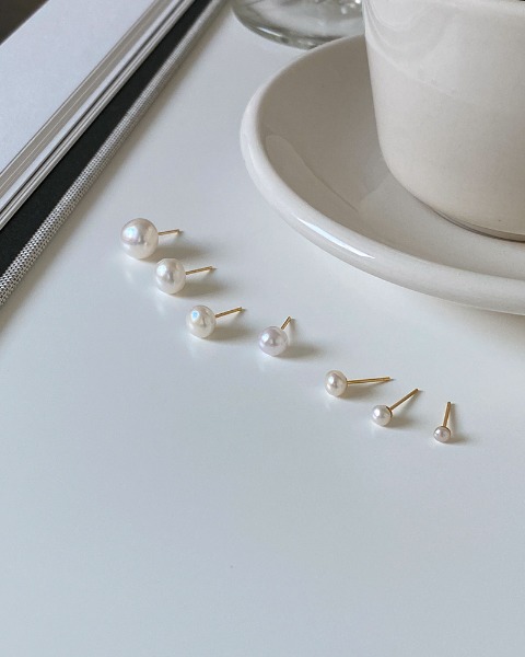 3~12mm 천연 담수진주 귀걸이 볼 기본 왕진주 혼주 결혼식 10mm - 상품 이미지