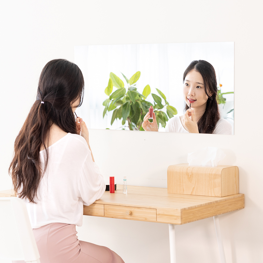 할메이드 붙이는 아크릴 거울 벽걸이 안전 욕실 화장대 거울 30x30
