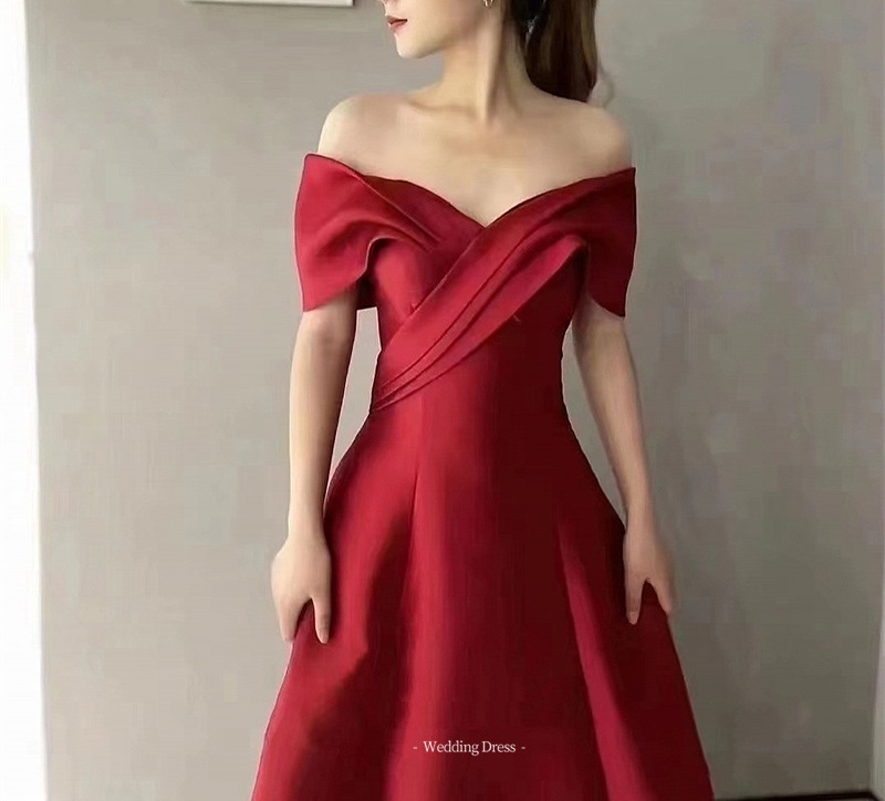 새틴 튜브탑 오프숄더 스몰웨딩 스튜디오 스냅촬영 2부 셀프웨딩레드드레스 이미지 3