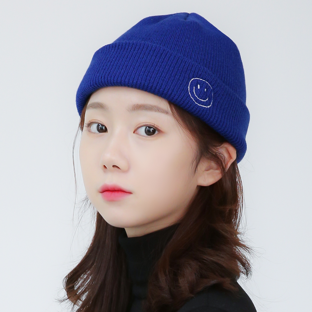 국내생산 이모티콘 데일리 스마일 남자비니 여자모자 니트 숏비니 봄 가을 겨울 모자 이미지 6
