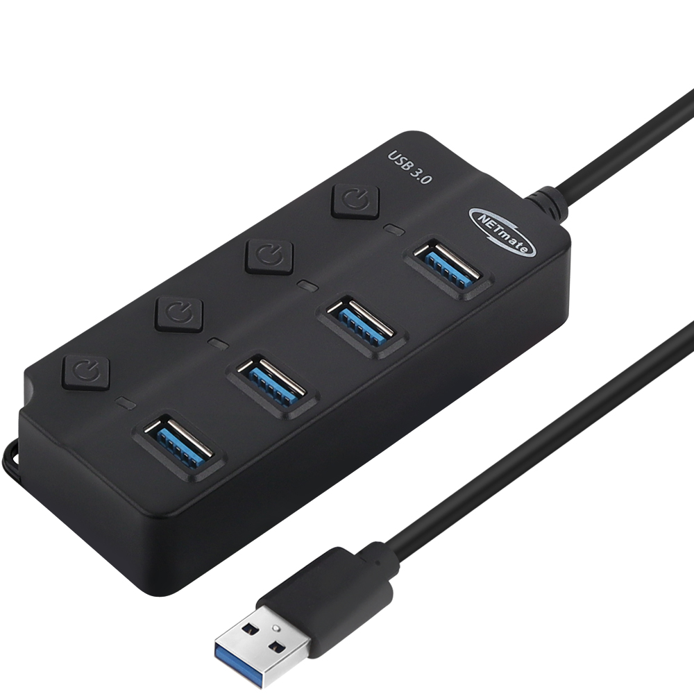 강원전자 넷메이트 USB3.0 4포트 허브 (블랙) NM-UBA306 - 상세 이미지 2