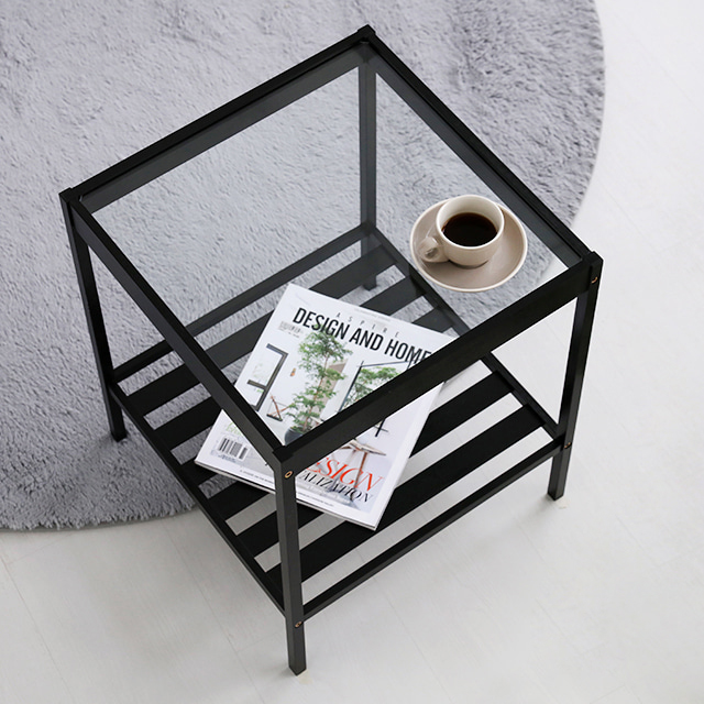 GLABO 사이드테이블 4040 대나무 블랙 0559.1100