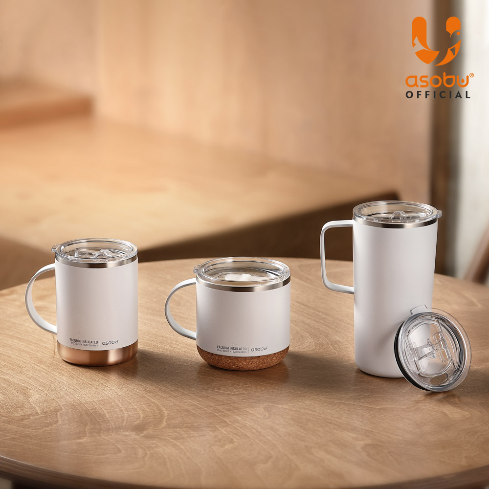 아소부 스텐 세라믹 진공 보온보냉 머그컵 3종 360ml 490ml 600ml