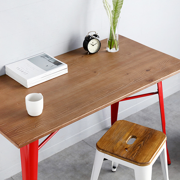 1200 원목상판 빈티지테이블 1020W 1200mm, 레드 8220.9800 - 상세 이미지 5