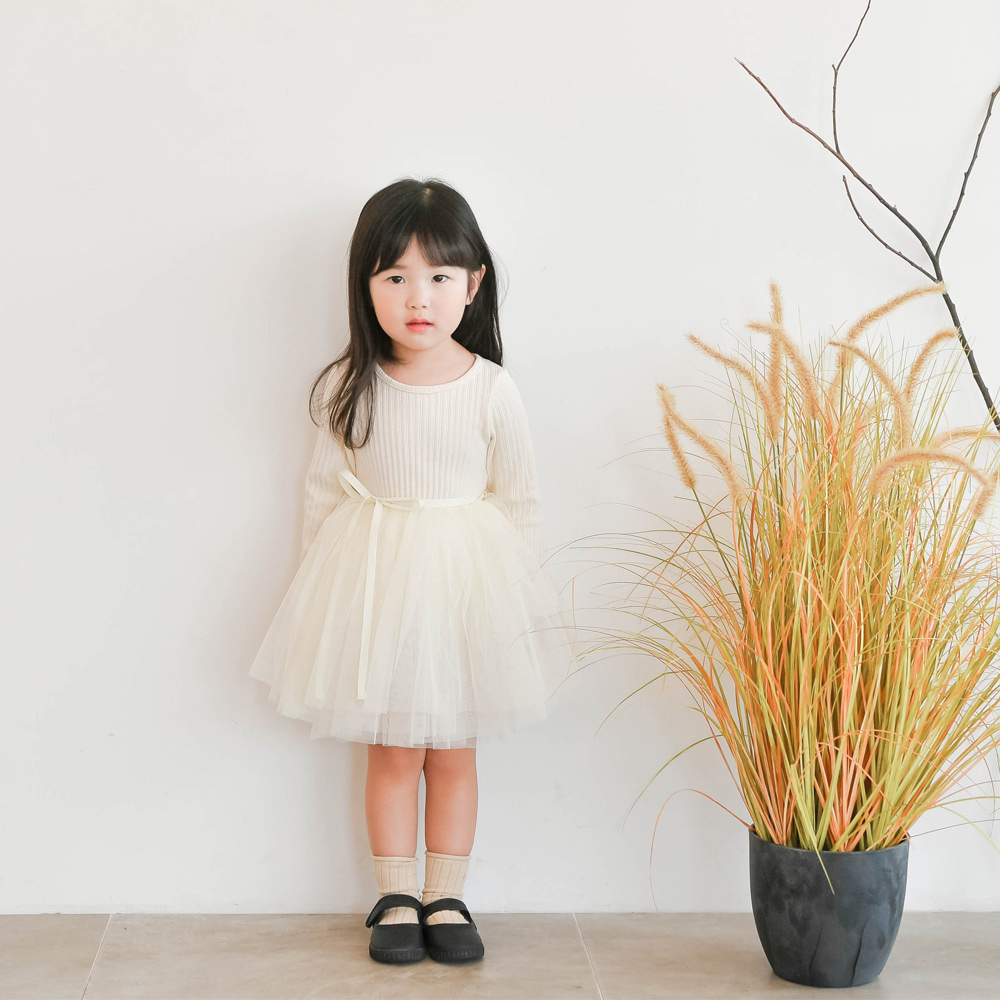 나나 골지 튜튜 샤 원피스 여아 아동 아이보리 와인 블랙 핑크 공주 발레 겨울