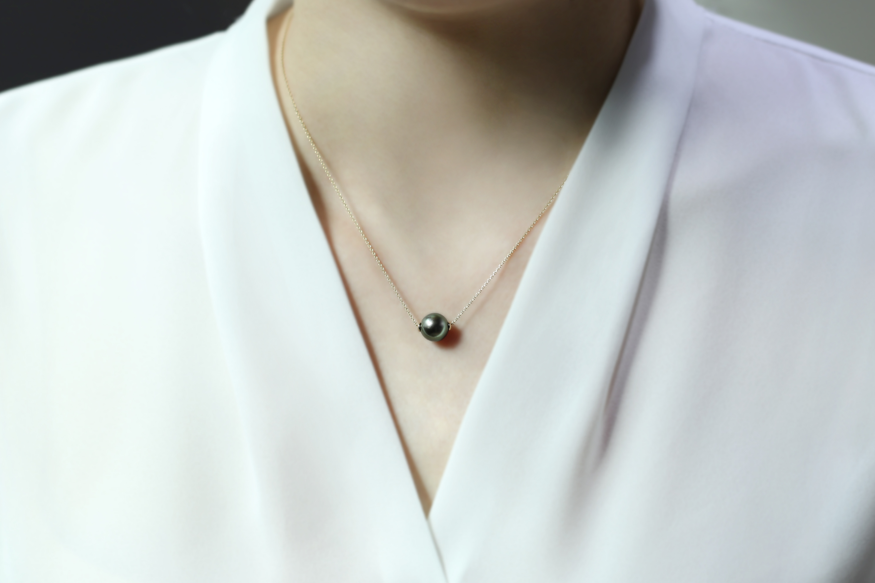 듀이 타히티 남양 14K 진주목걸이 18K 흑진주 목걸이 AAA+(진주 감정서 동봉) 이미지 6
