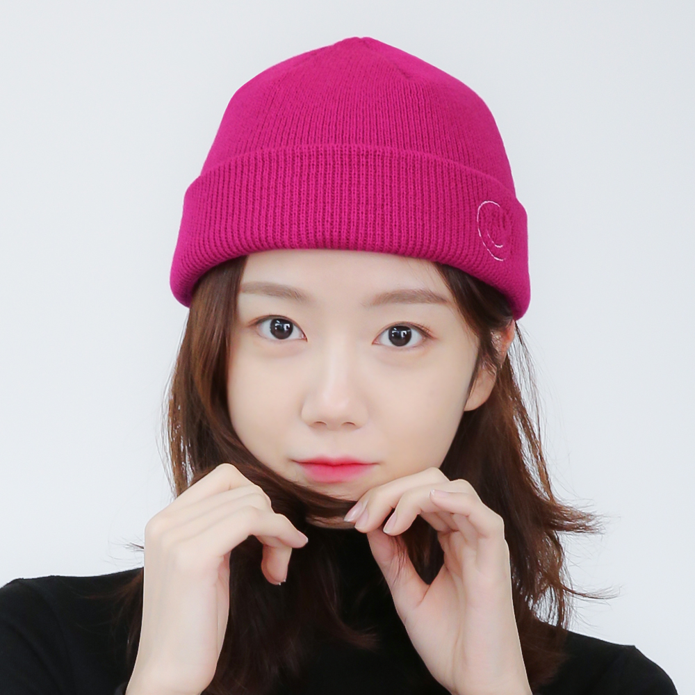 국내생산 이모티콘 데일리 스마일 남자비니 여자모자 니트 숏비니 봄 가을 겨울 모자 - 상세 이미지 5
