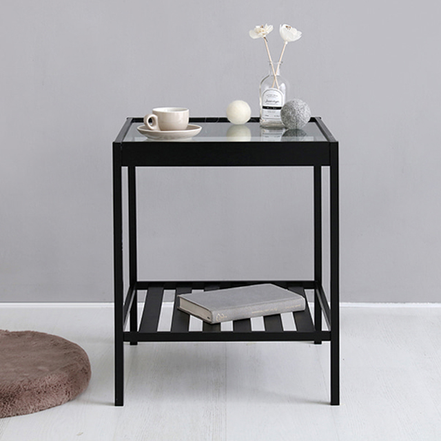 GLABO 사이드테이블 4040 대나무 블랙 0559.1100