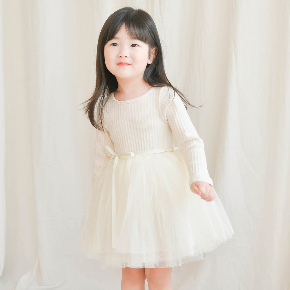 나나 골지 튜튜 샤 원피스 여아 아동 아이보리 와인 블랙 핑크 공주 발레 겨울