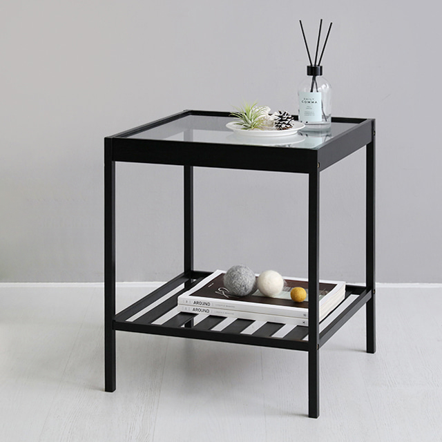 GLABO 사이드테이블 4040 대나무 블랙 0559.1100