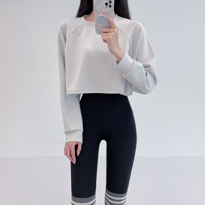 로라벨 에픽 필라테스복 여성 요가복 필라테스 요가 상의 옷 긴팔 티셔츠 운동복 긴팔 크롭 - 상세 이미지 3