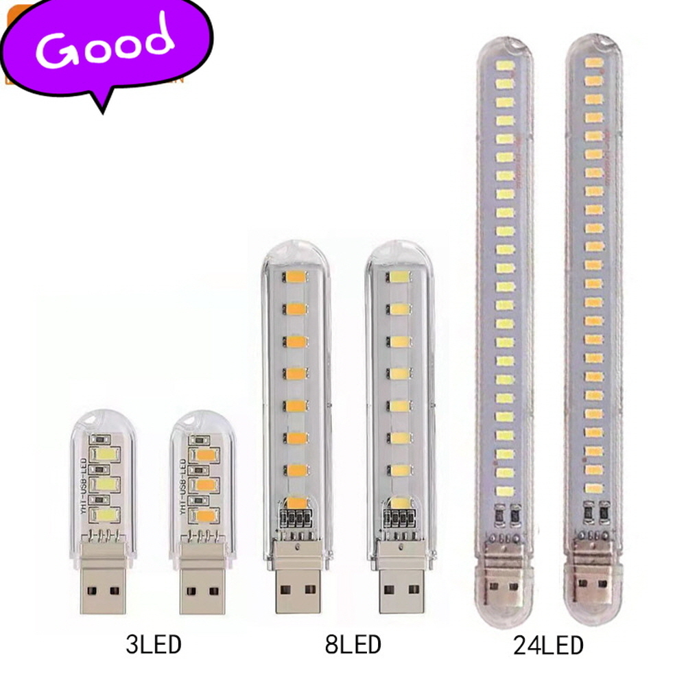 LED 라이트 USB 조명 무드 캠핑 차박 소형 미니 램프 독서등 취침등 후레쉬 전등 24구 - 상품 이미지