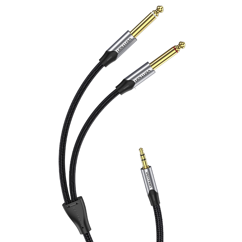 벤션 3.5mm to 2 6.5mm 6.35mm 오디오 케이블 BAR 1.5m, 1개 - 상세 이미지 2