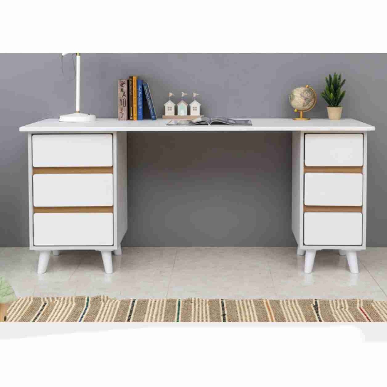 큰 넓은 긴책상 과외 와이드 책상 공부방 대학생 중 고등 학생 책상 겸 테이블 ㄷ자 1600