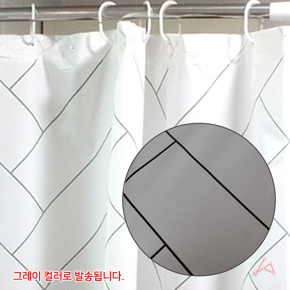 샤워실 커튼 방수 샤워 욕실 욕조 화장실 반투명 회색 B - 상세 이미지 5