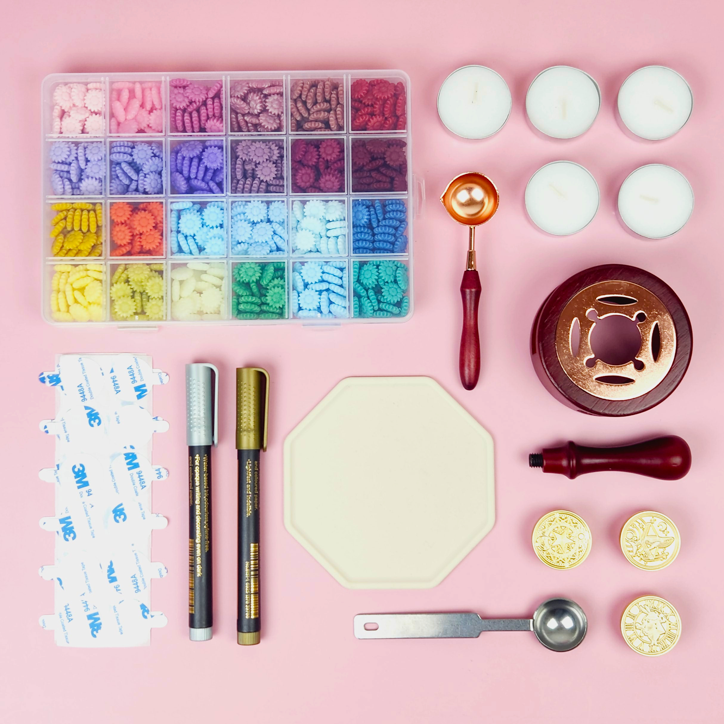 1평문구점 실링왁스 세트 스탠다드 키트 입문 선물 청첩장 인장 다꾸