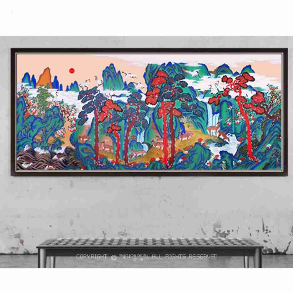 민화 보석십자수 십장생도 돈들어오는 집에서하는취미 한국 명화 전통 미술 공예 큐빅 호랑이