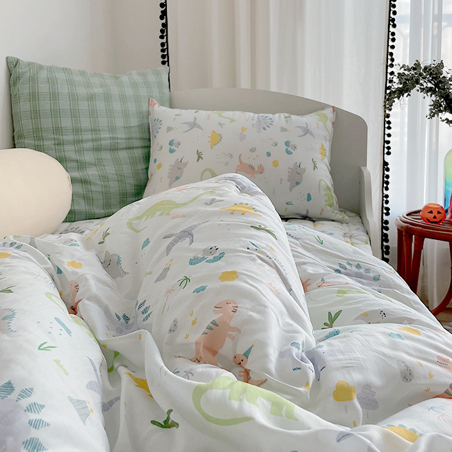 아기공룡 모달 아이방 차렵이불 봄 가을 사계절 싱글이불