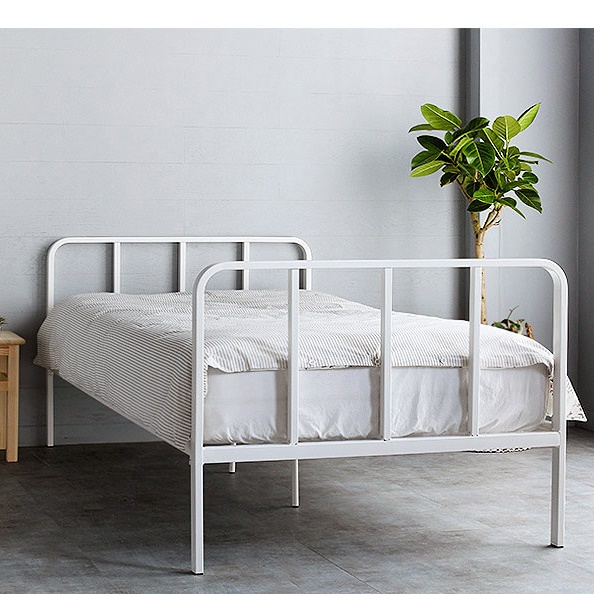 푹신한 원룸침대 자취방침대 초등 중등 고등 학생 미니 싱글 침대 S 철제 철재 실버 베드