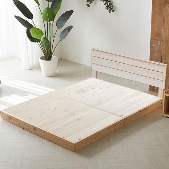편백나무 원목 매트리스 받침 대 깔판 평상 저상 침대 프레임 슈퍼싱글 낮은 침대 틀 SS