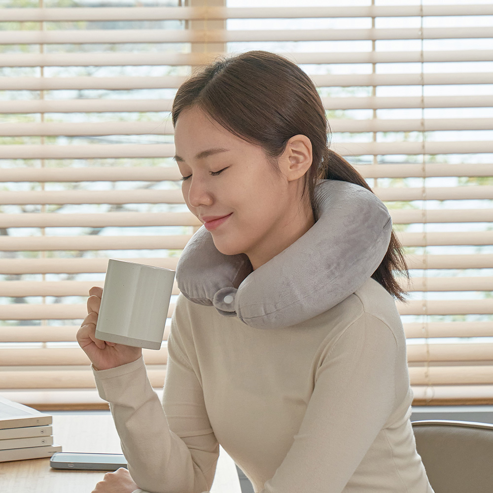 여행용 목베개 기내용 휴대용 비행기 목쿠션 라텍스 목배게 - 상세 이미지 5