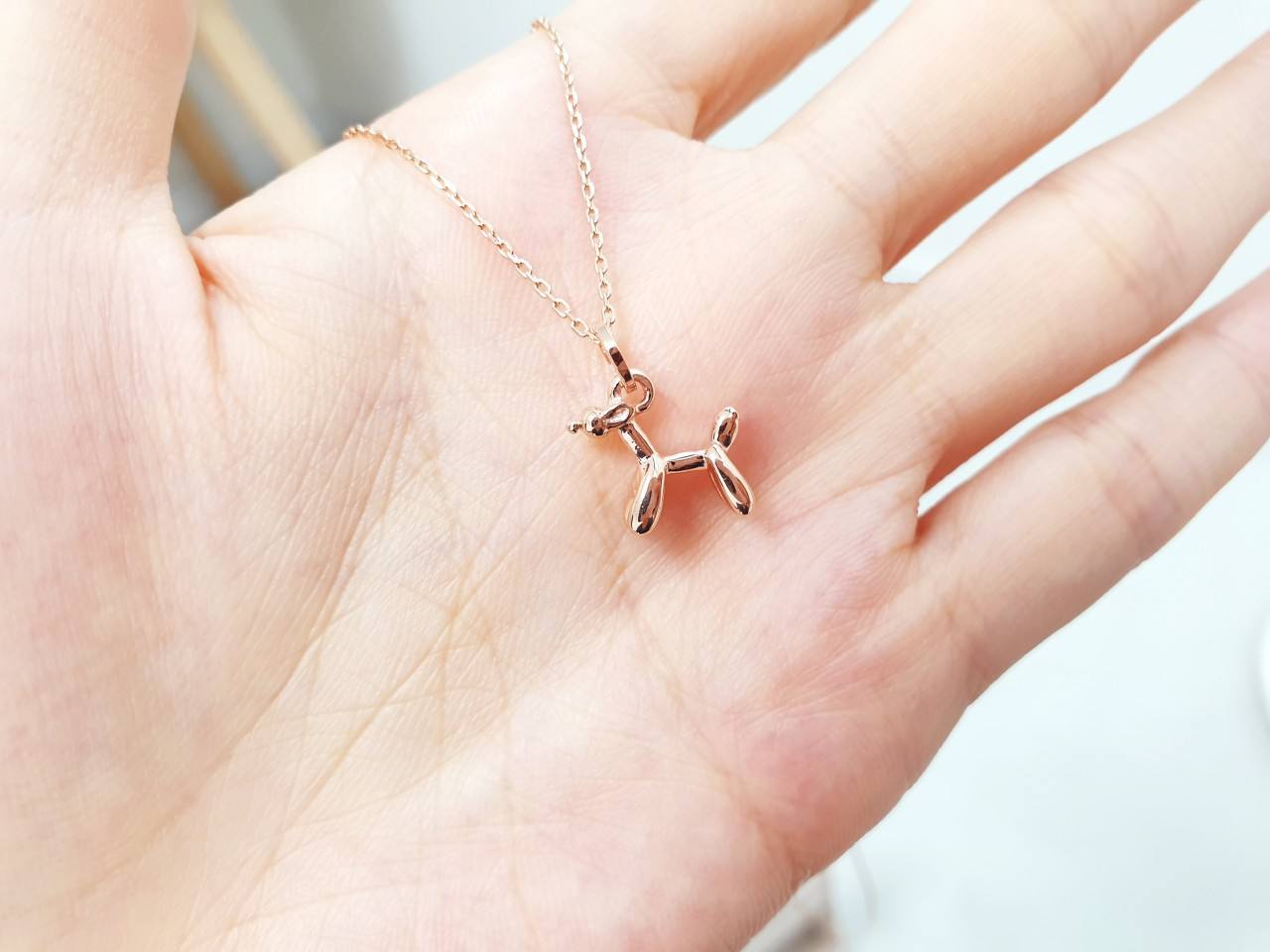 미니 푸들 풍선 강아지 목걸이 체인 포함 14K 18K 여자 생일 선물 졸업 입학 - 상세 이미지 3