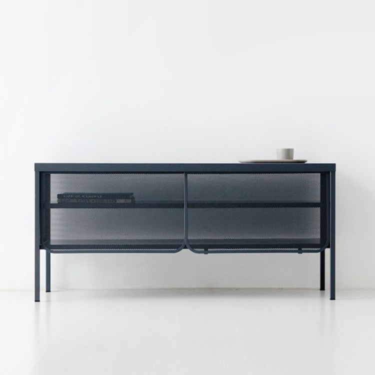 CHAPUL 캐비넷 수납장 라운드형 1225x395x560mm, 2단, 다크그레이 1476.7890 - 메인 이미지