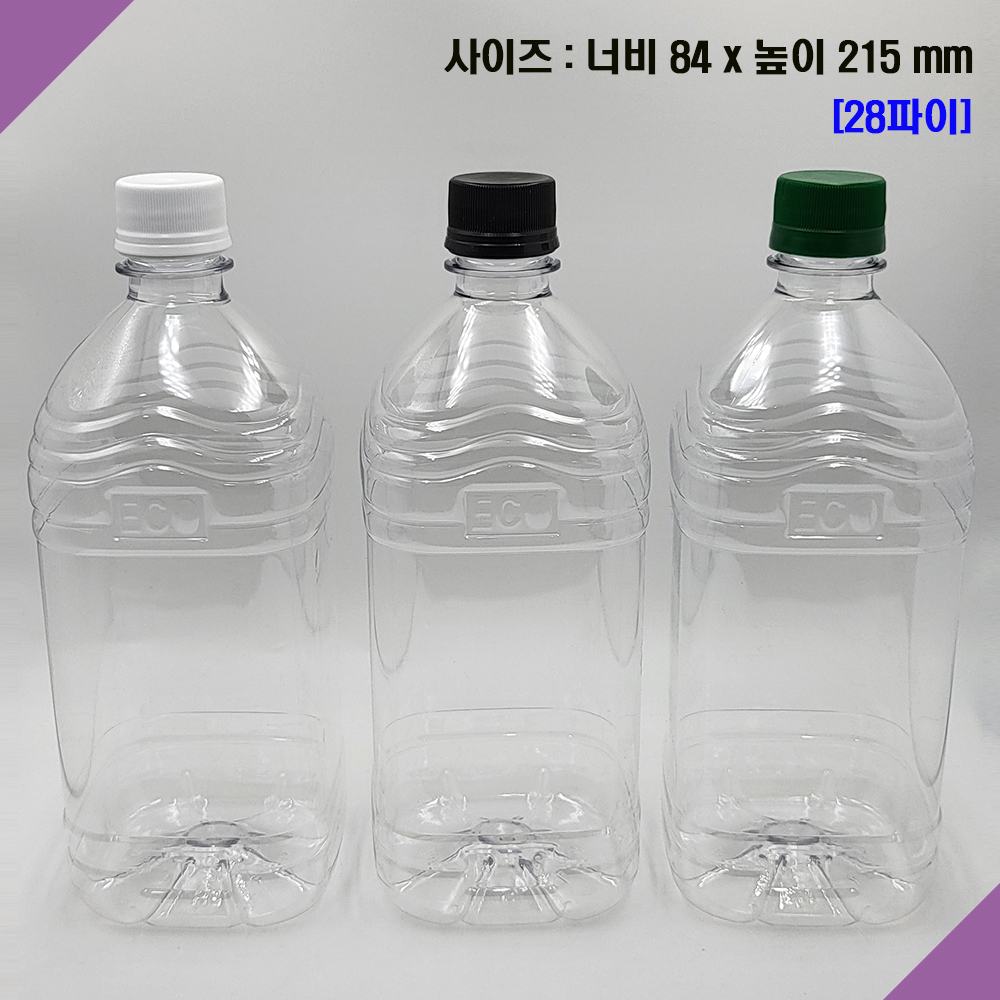 (60개) 1리터 1L 28파이 사각 생수 페트병 투명 물병 생수병 BOTTLE 보틀 - 상세 이미지 2