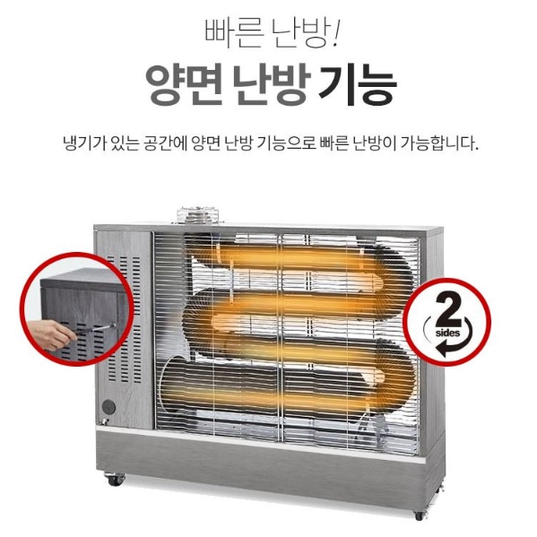 휴게소 주름관히터 곱창난로 튜브히터 소형 돈풍기 20평 - 상세 이미지 3