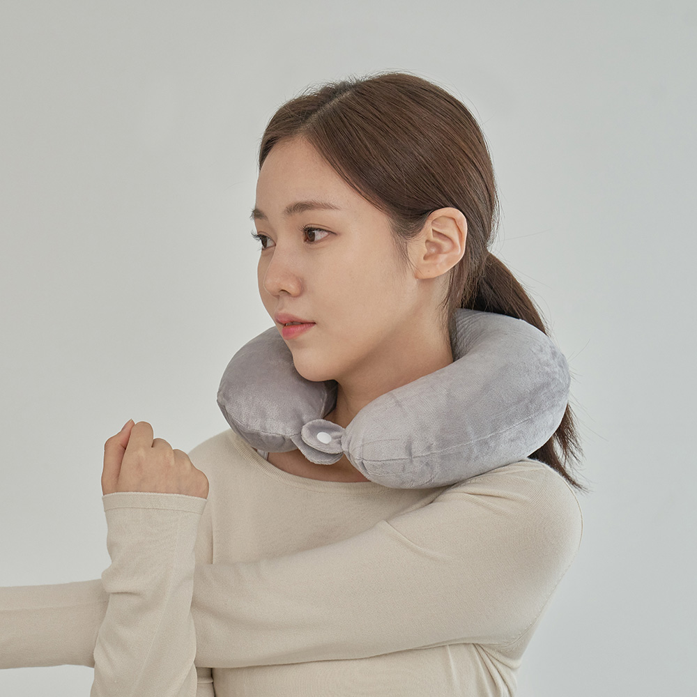 여행용 목베개 기내용 휴대용 비행기 목쿠션 라텍스 목배게 - 상세 이미지 3
