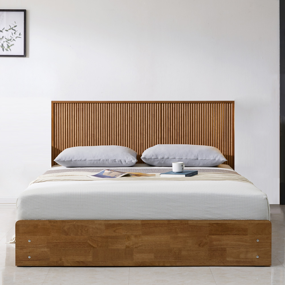 스코나 브랜던 템바보드 원목 호텔 서랍 수납 침대(킹)
