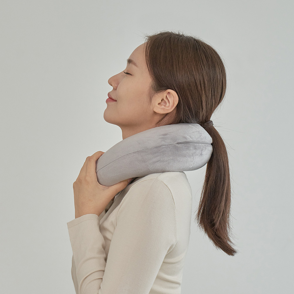여행용 목베개 기내용 휴대용 비행기 목쿠션 라텍스 목배게 - 상세 이미지 4