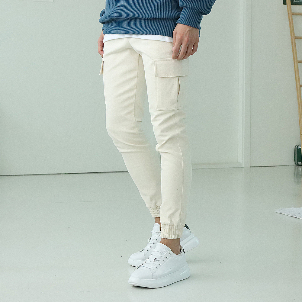 남자 기모 고무줄 카고조거팬츠 남자기모바지 - 상세 이미지 4