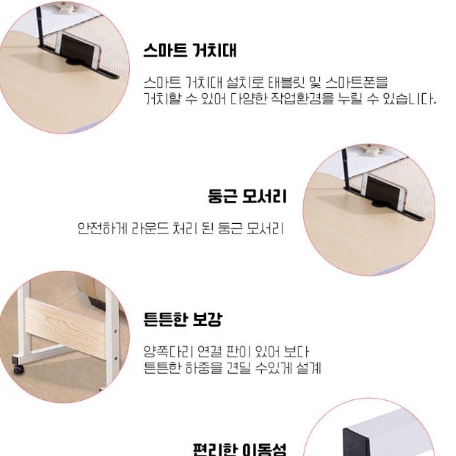 소형책상 작은책상 자취방 원룸 좁은 슬림 간이 책상 - 상세 이미지 3