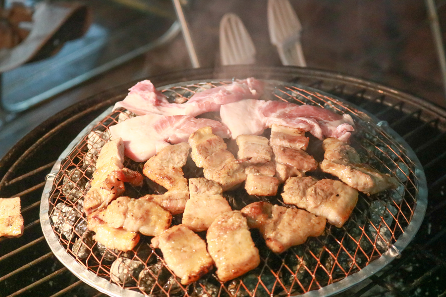 맥반석석쇠 캠핑 숯불바베큐그릴화로 휴양림 일회용석쇠화로 삼겹살 비비큐 미니맥반석석쇠 245