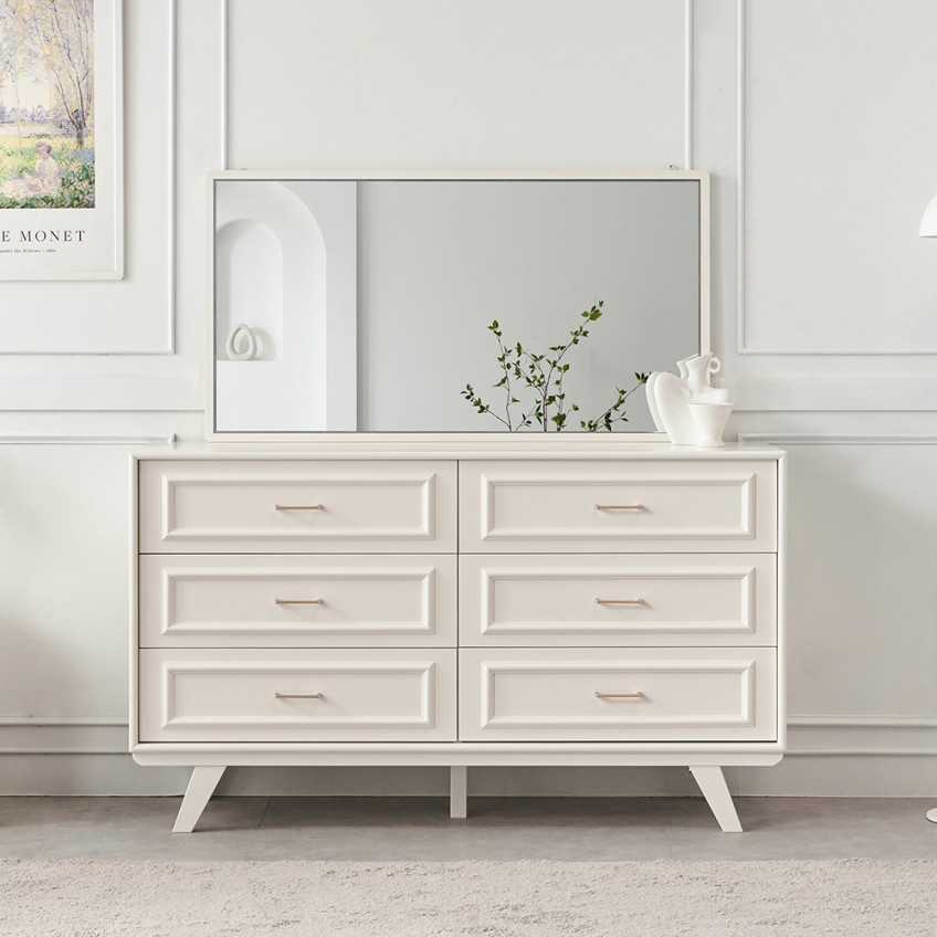 국내생산 웨인스코팅 와이드 이브 서랍장 1450x485x845mm, 3단, 밀크아이보리 판매처 상세 정보 이미지 1