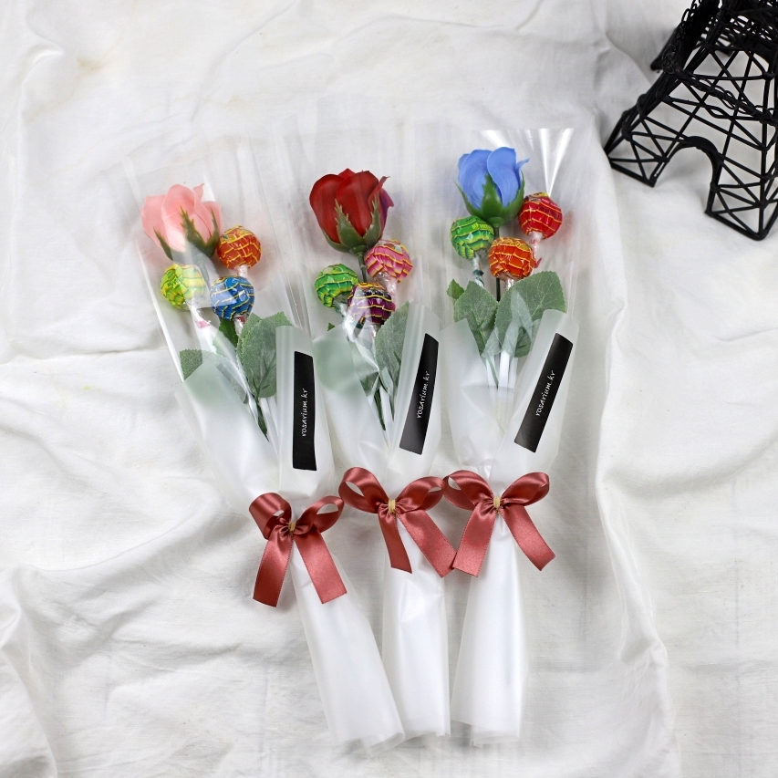 꽃 한송이 장미 사탕 꽃다발 졸업식 학예회 발표회 로즈데이 여자친구 선물 - 상세 이미지 5