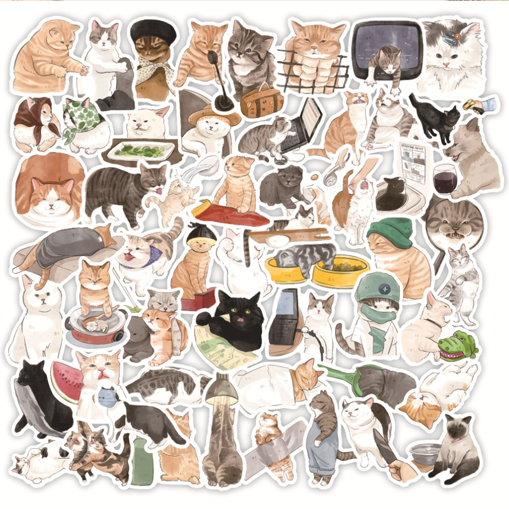 랩캣 고양이 스티커 패키지 4종 - 상세 이미지 2