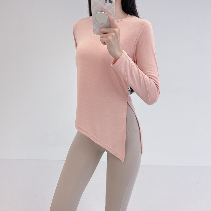 로라벨 프렌 필라테스복 여성 요가복 필라테스 요가 상의 티셔츠 커버업 운동복 긴팔 복장 - 상세 이미지 2