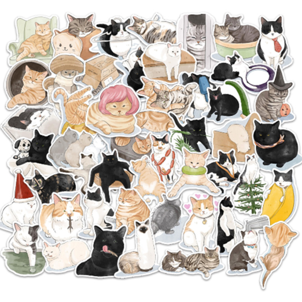 랩캣 고양이 스티커 패키지 4종 - 상품 이미지