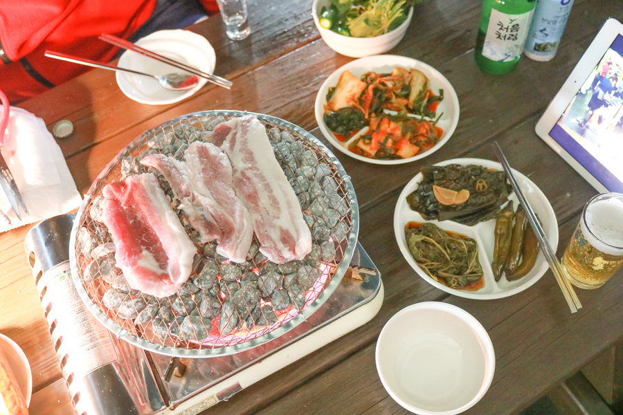 맥반석석쇠 캠핑 숯불바베큐그릴화로 휴양림 일회용석쇠화로 삼겹살 비비큐 미니맥반석석쇠 245