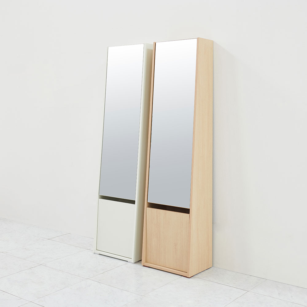 올굿퍼니처 보노 슬라이딩 전신 거울 수납 오픈형 아이보리, 400x295x1650