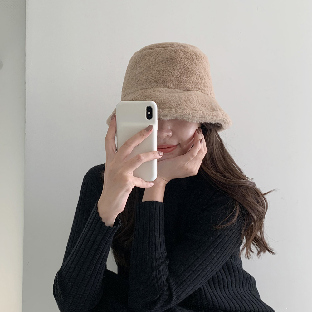 부드러운 밍크 페이크퍼 여성 버킷햇 우먼겨울모자 여행 캠핑모자 여자 벙거지모자