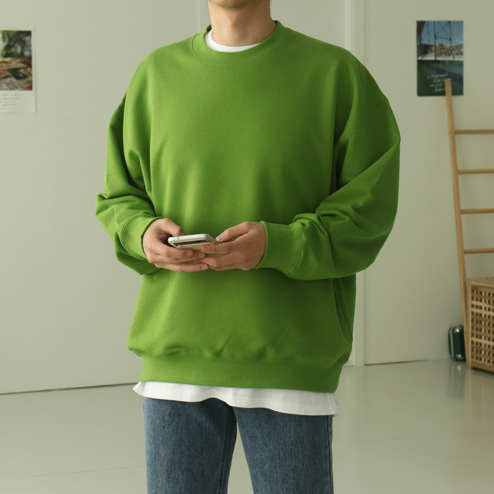 남자맨투맨 남자 오버핏 쭈리 맨투맨 수피마티셔츠 이미지 8