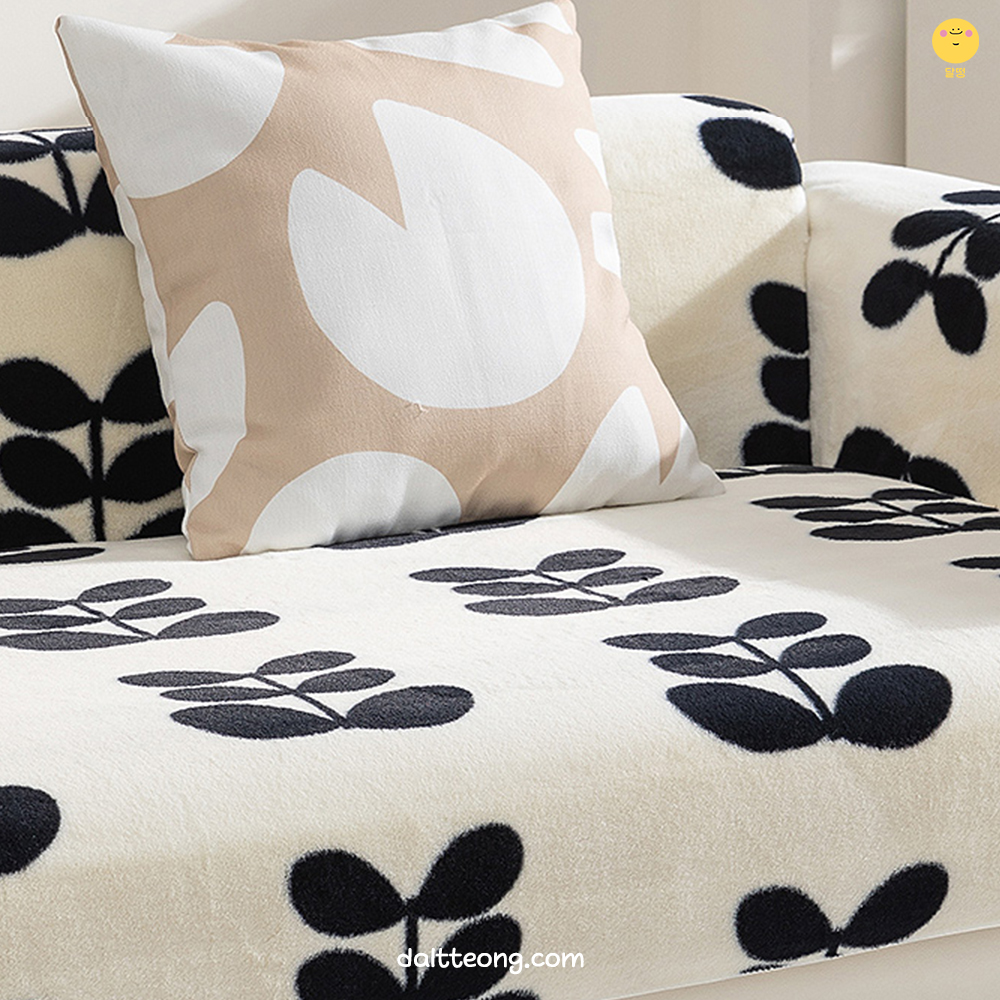 달떵 겨울 극세사 장모 퍼 쇼파 패드 양털 커버 러그 깔개 등받이 팔걸이 90x120