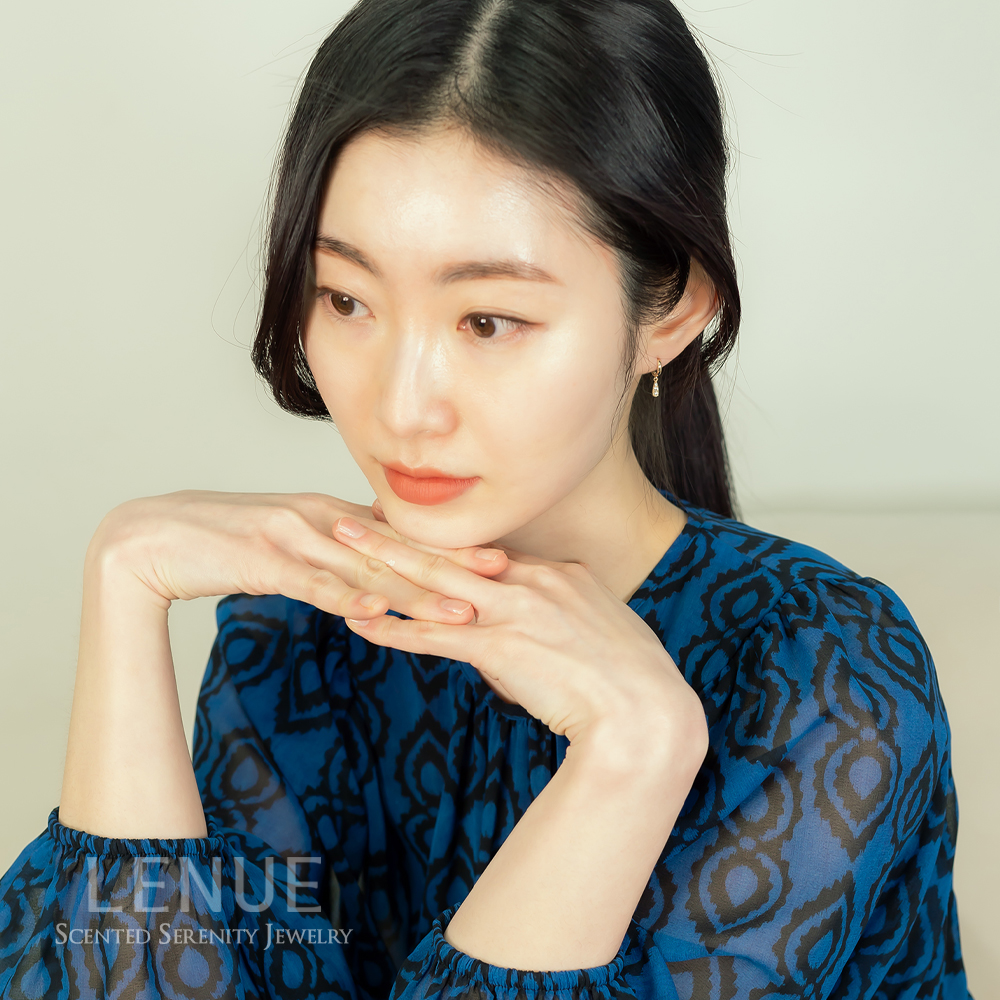 레뉴 노벨로 원터치 큐빅 링 귀걸이 / 14K 골드 딸랑이 베이직 여자친구 생일선물 이미지 7